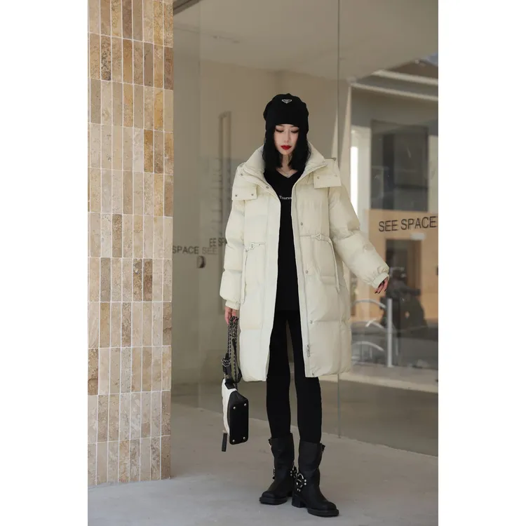 门店17&99！刚需系列」90%鸭绒连帽保暖加厚长款羽绒服外套M14303