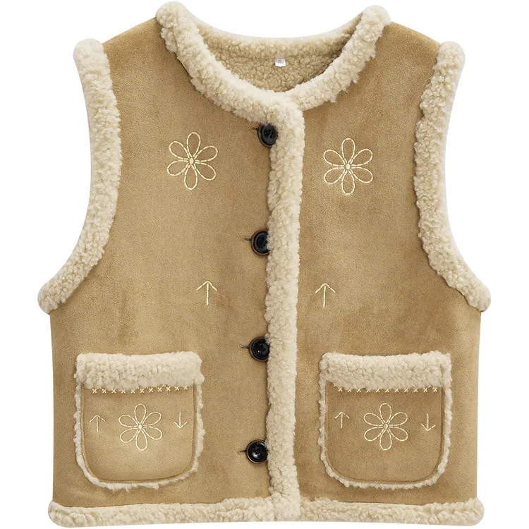 IEF/爱依服2025秋冬新款法式复古民族风磨砂皮马夹