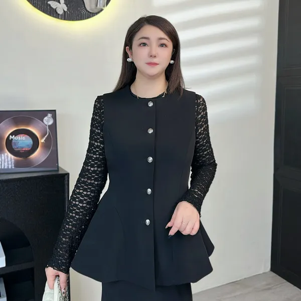 【曲线】早秋新款气质百搭显瘦洋气大码女装马甲A123