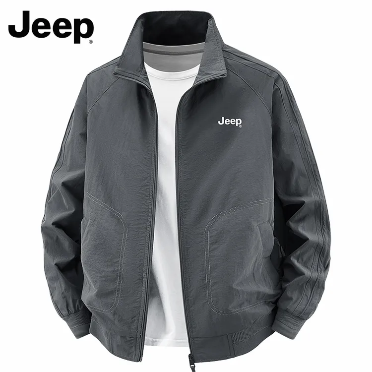 美国JEEP官方正品户外运动外套男春秋薄款休闲百搭宽松立领夹克衫