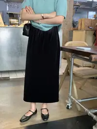 档口版~巨显瘦早秋不倒绒人手一件超好穿的丝绒裙8876（全包边）