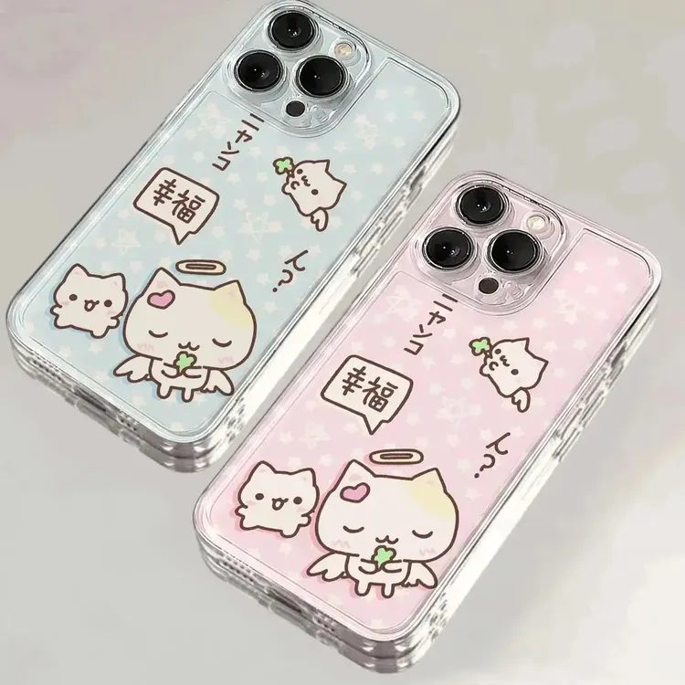 幸福小猫情侣适用iphone17苹果16手机壳小米OPPO华为VIVO荣耀一加