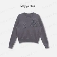 【繁花】Mayya Plus麦芽定制气质显瘦流光风毛织上衣32537278