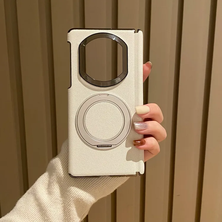 适用华为matex7手机壳素皮中轴铰链全包X7典藏版车载旋转支架磁吸