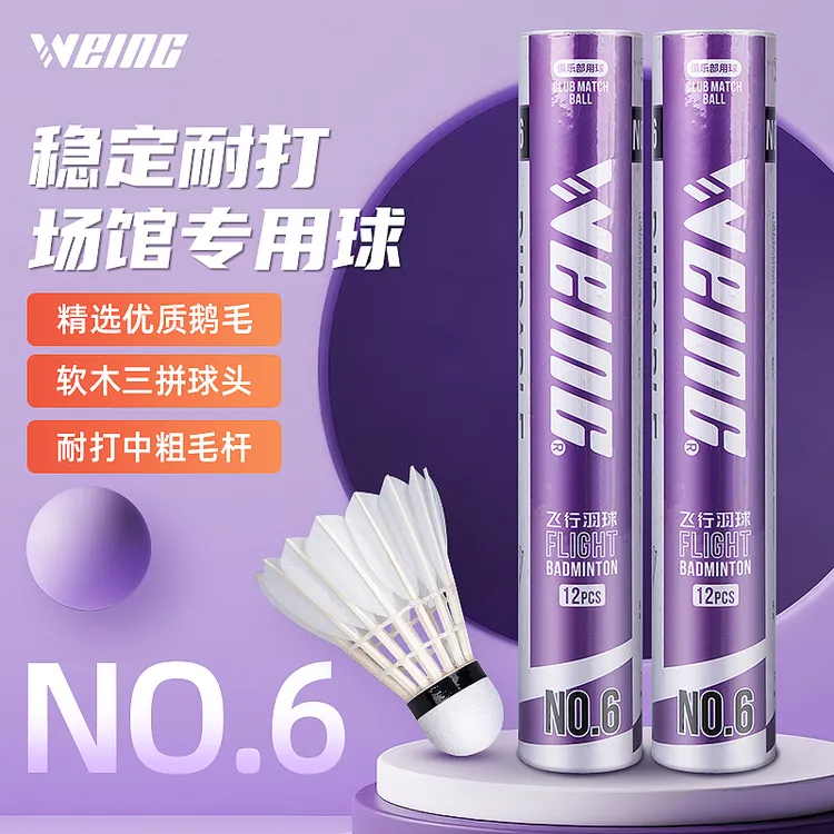 比赛训练场馆12装飞行鹅毛训练耐打专用羽毛球