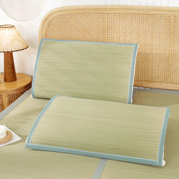 夏季蔺草枕席草席枕垫子天然兰草枕巾双人席子枕片凉席枕头套单人