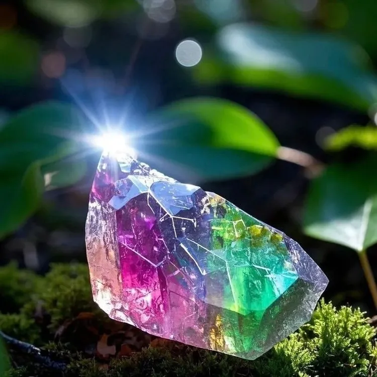 彩虹石天然水晶淘矿手工儿童礼物宝石水晶原矿电渡摆件家居装饰