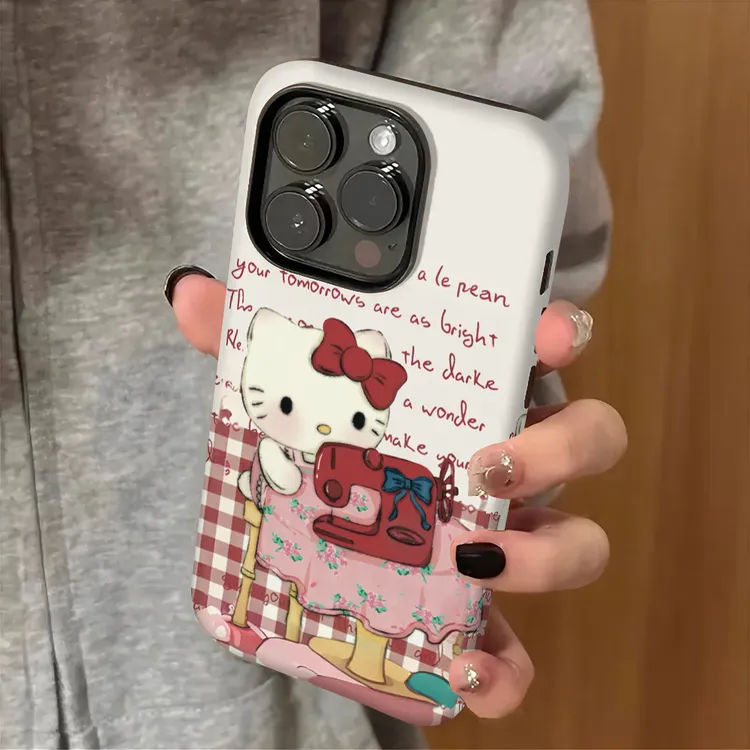 雅天立裁缝KT猫二合一适用iPhone17菲林手机壳16华为vivo小米oppo