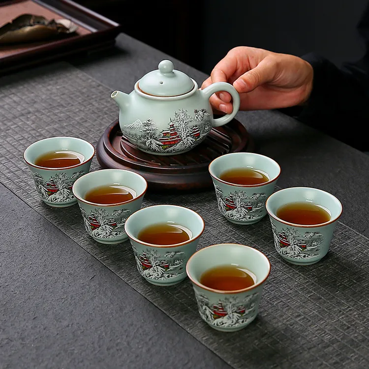 天青汝窑冰裂釉开片可养中式茶壶泡茶专用一人饮网红茶器茶具器具