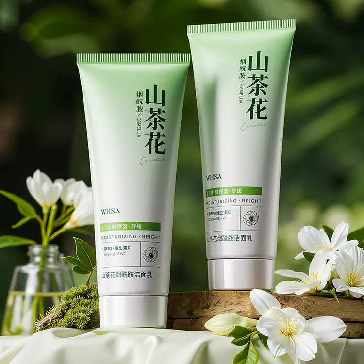 WHSA山茶花烟酰胺原B5保湿焕亮洁面乳