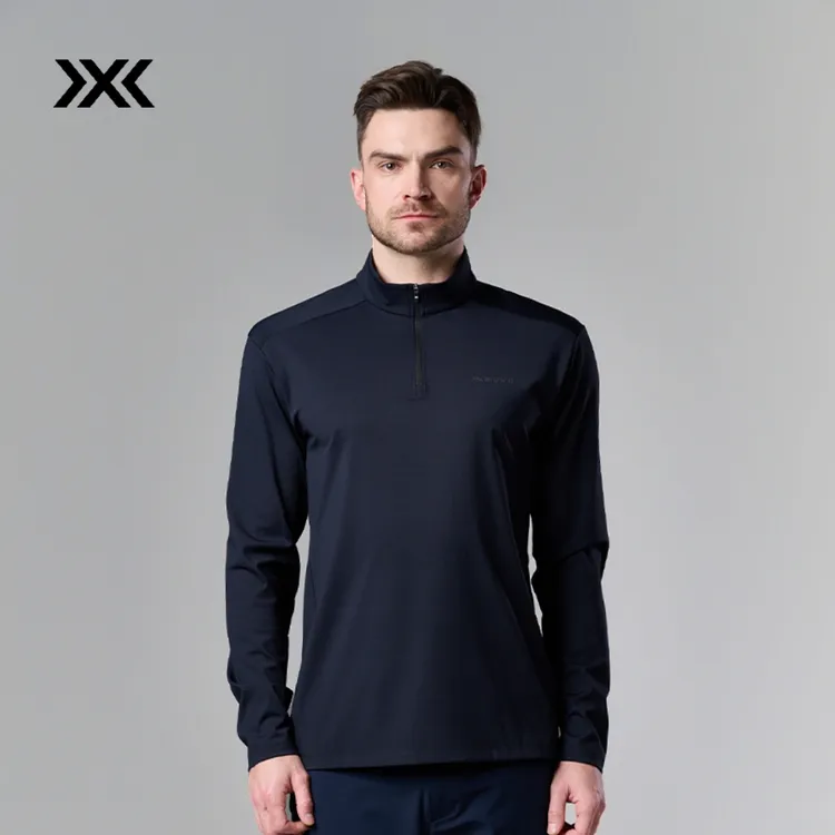 XBIONIC高尔夫半开领长袖T恤 半拉链打底衫 商务运动透气弹力男