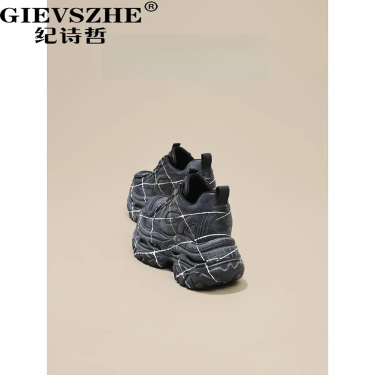 纪诗哲厚底增高老爹鞋女秋季新款11CM矮个子松糕百搭轻便运动鞋女