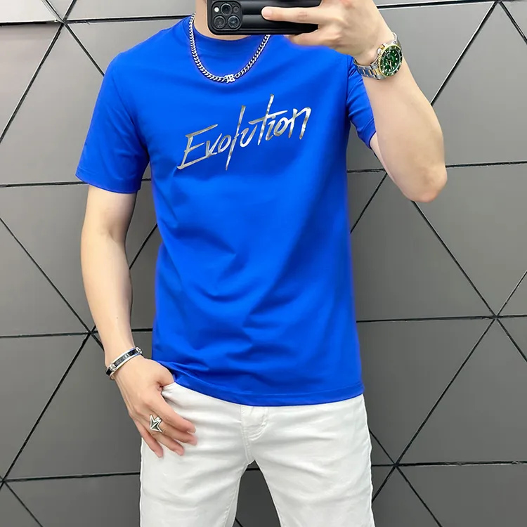 VARSACIVIP/瓦萨琪贵宾夏季轻奢短袖T恤简约高端休闲修身半袖男士