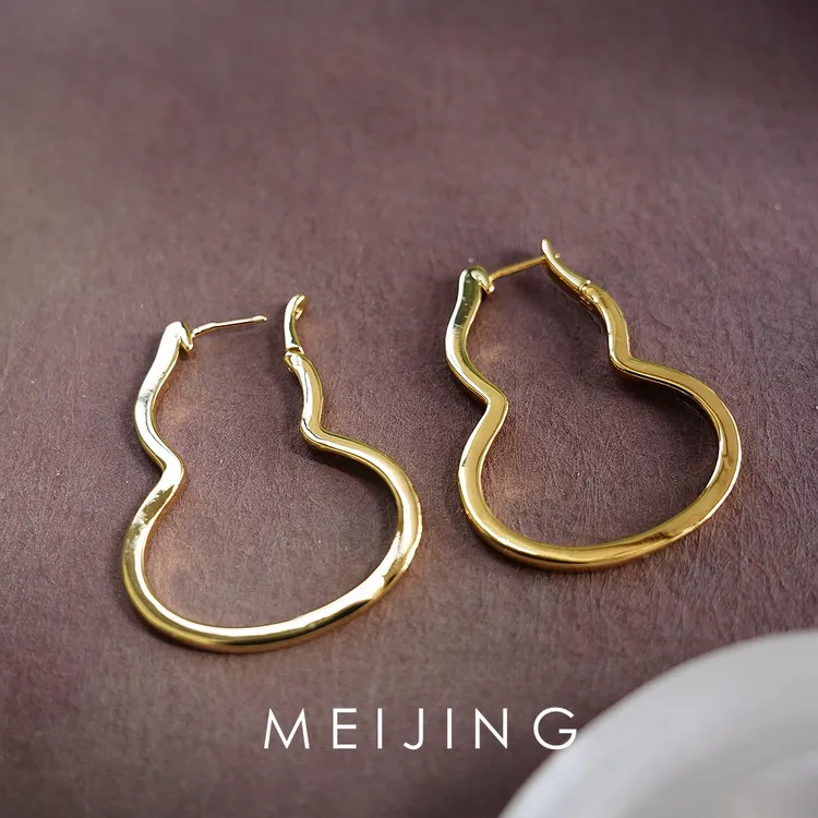 黄铜耳饰 【绘影】小众女几何图案设计感耳夹素款个性耳扣