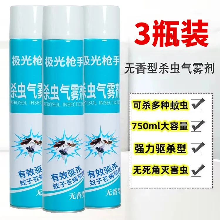 【拍一发三】极光杀虫剂气雾剂家用无味型喷雾剂驱杀蚊子苍蝇A