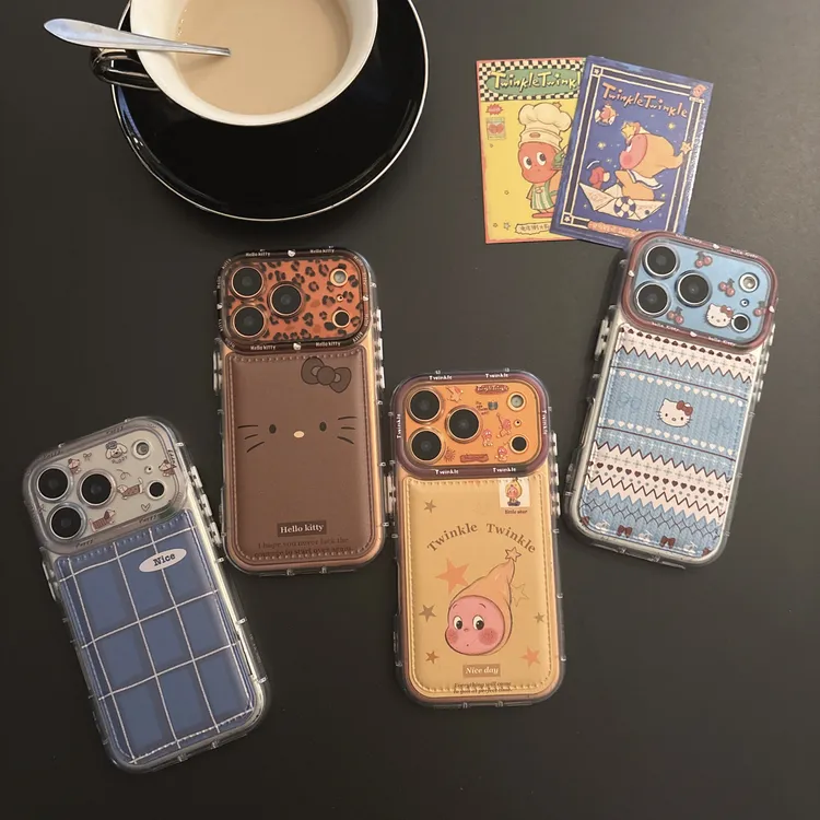 适用iPhone17Promax卡通费尔岛KT猫星星人蓝格子腊肠狗新款手机壳