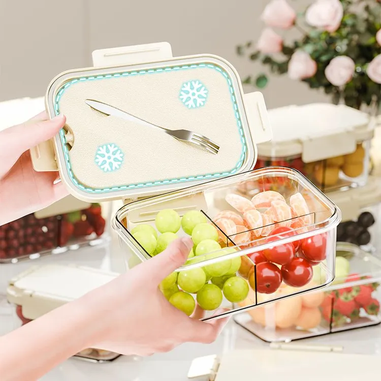 水果便当盒叉子学生儿童食品级户外移动小冰箱密封上班便携保鲜盒