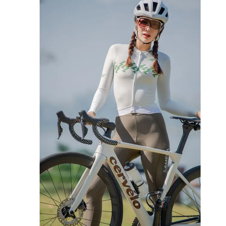 兰帕达 春秋季薄款骑行服长袖男女款公路自行车透气紧身上衣 梦卿