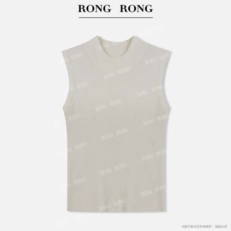 溶溶【琥珀暖咖】RONGRONG 绵羊毛半高领简约保暖针织背心RR1005RR