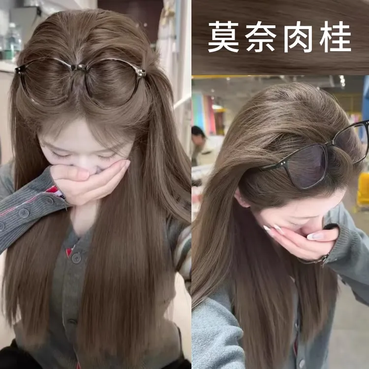 莫奈肉桂色OKSO染发剂植物天然无刺激纯自己染流行色染发膏女泡沫