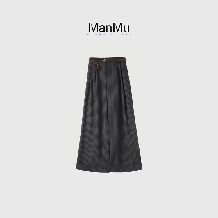 满目ManMu 【张琪专属】高级定制秋冬时尚百搭羊毛长裤350499