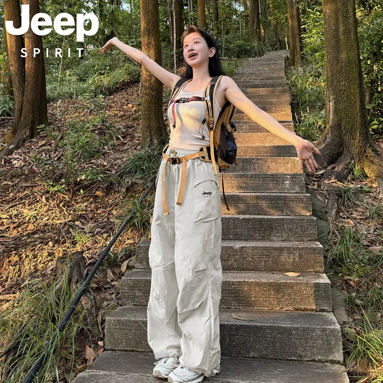 吉普JEEPSPIRIT多巴胺冲锋裤女款爆款2025新款情侣户外登山休闲裤