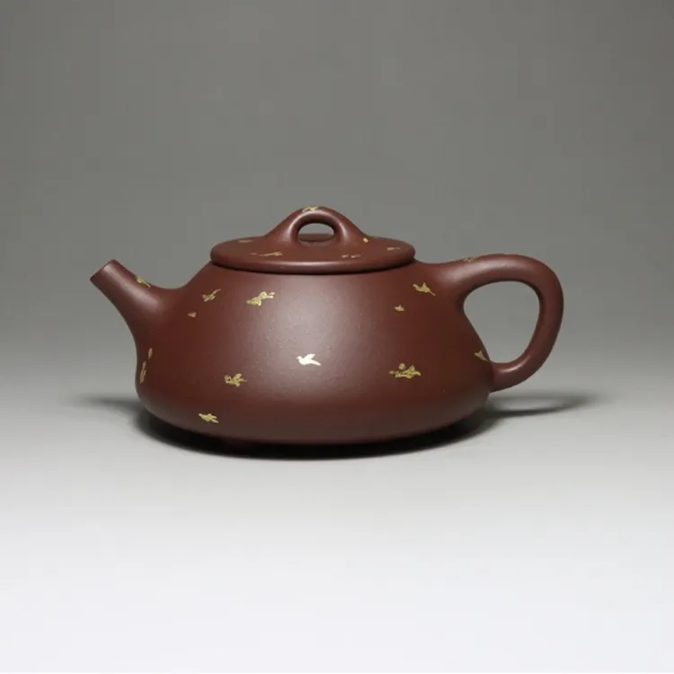 撒金石瓢壶，实力派陶手周旭剑，原矿底槽清撒金工艺200cc