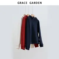 GRACE GARDEN【热特姆卫衣！】连帽半拉链热特姆显瘦卫衣NT5I1606
