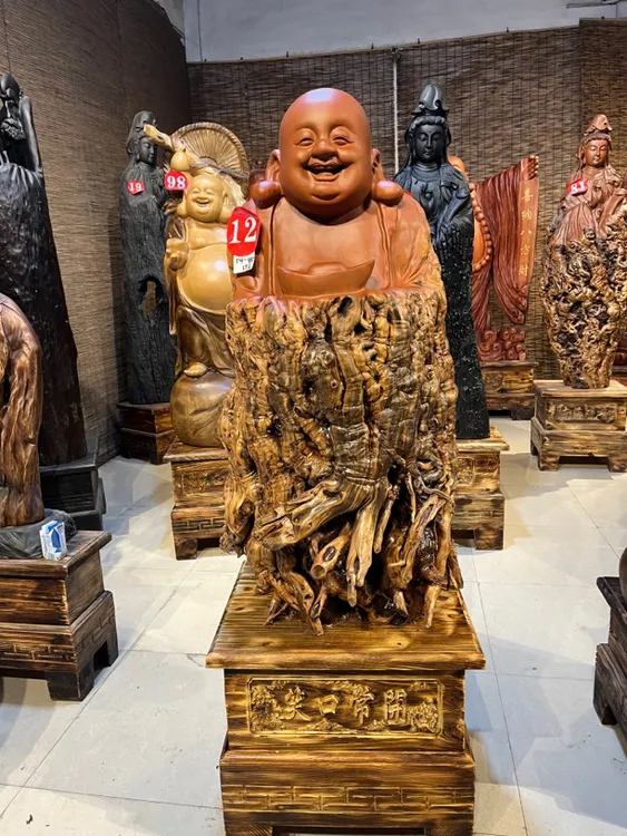 枣木根雕手工艺笑口常开