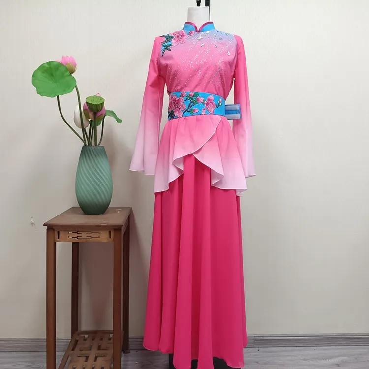 【榆林秧歌】舞蹈服女飘逸中国风艺考扇子舞蹈服装套装演出服