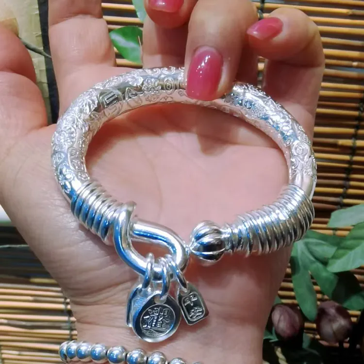 足9999复古宫廷风格格吉言南瓜绕丝盘缠手镯精美款纯手工民族风