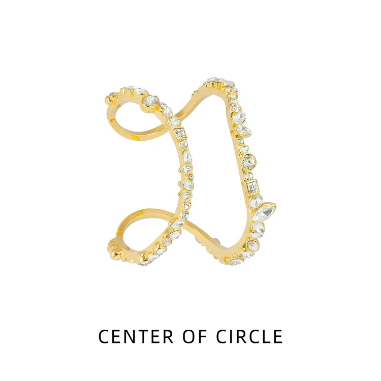 铜合金莫桑石手镯 COC圆心-几何流星系列-锆石不规则镂空星轨手镯