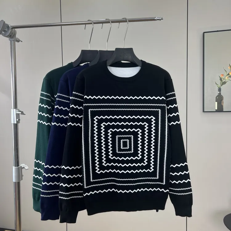 胖子宽松圆领加厚毛衣打底衫提花百搭秋冬季加大码男士保暖针织衫