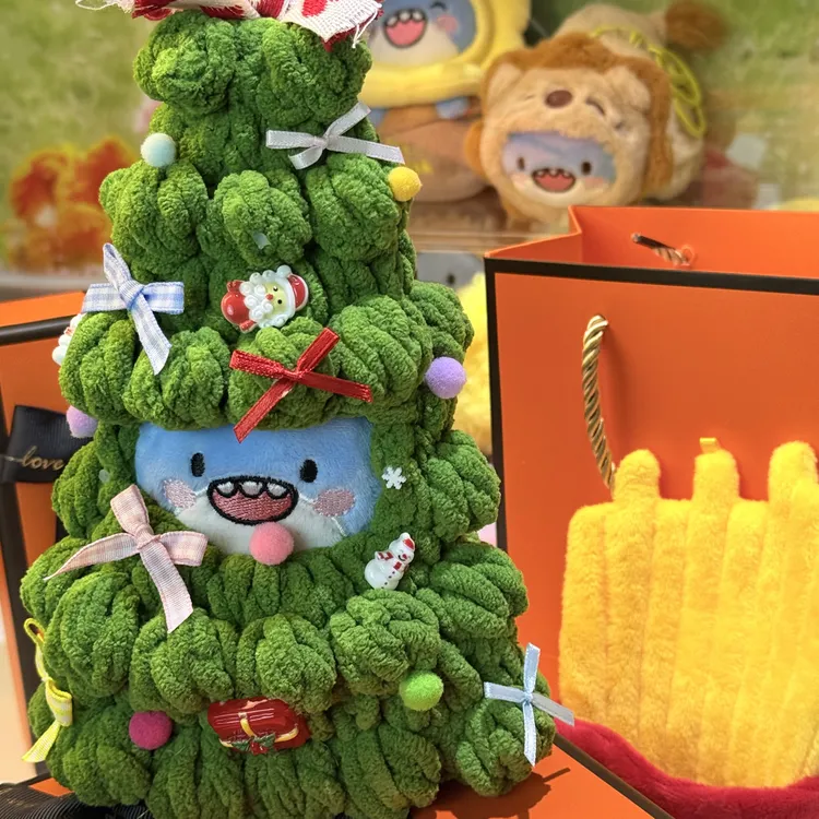 肥肥鲨圣诞薯条派可爱毛绒公仔挂件换装装饰品创意现货礼盒礼袋款