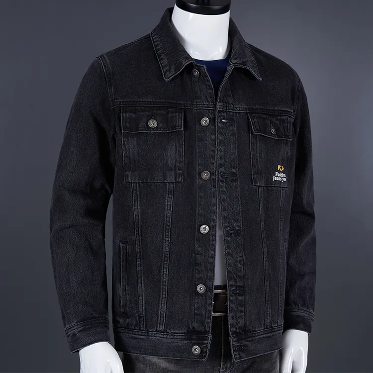 春秋款牛仔外套时尚百搭宽松夹克帅气韩版大码男士休闲翻领褂子潮