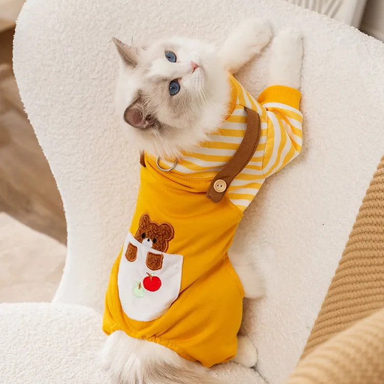 宠物四脚衣秋款保暖猫咪可爱动物可牵引背带裤猫猫衣服