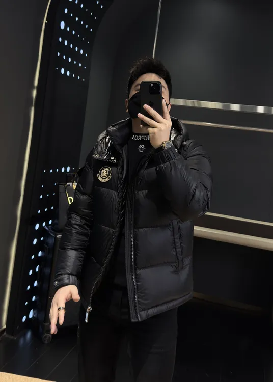 【马哥严选】男款25冬季时尚潮流黑金连帽90白鸭绒保暖简约羽绒服