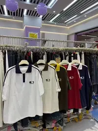 小孟~秋季中袖C字母撞色POOL领大版T