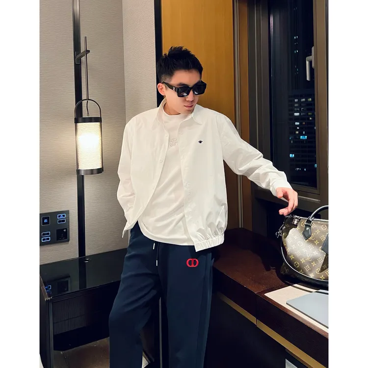 【蜜蜂衬衫夹克】李查德秋季老钱天丝莱赛尔简约个性蜜蜂刺绣衬衫