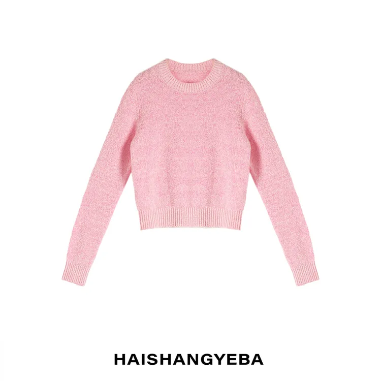 【海上叶爸】新款2025秋冬百搭山羊绒圆领套头宽松简约通勤保暖毛衣