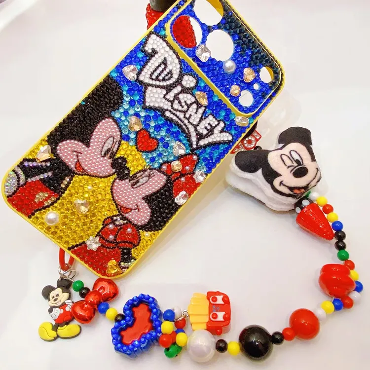 大蝴蝶结米妮水钻手机壳适用于苹果多款机型手工可爱创意个性