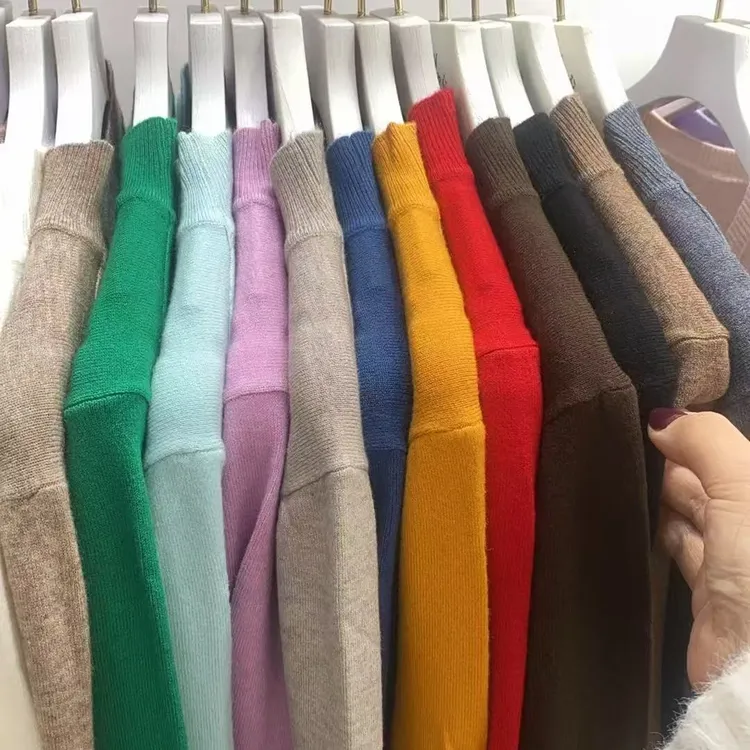 网红ins加厚宽松型休闲半高领纯色厚款衫
