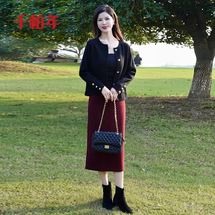 千柏年【冬日品味】高品质羊毛经典气质名媛小香风羊毛开衫-C1155