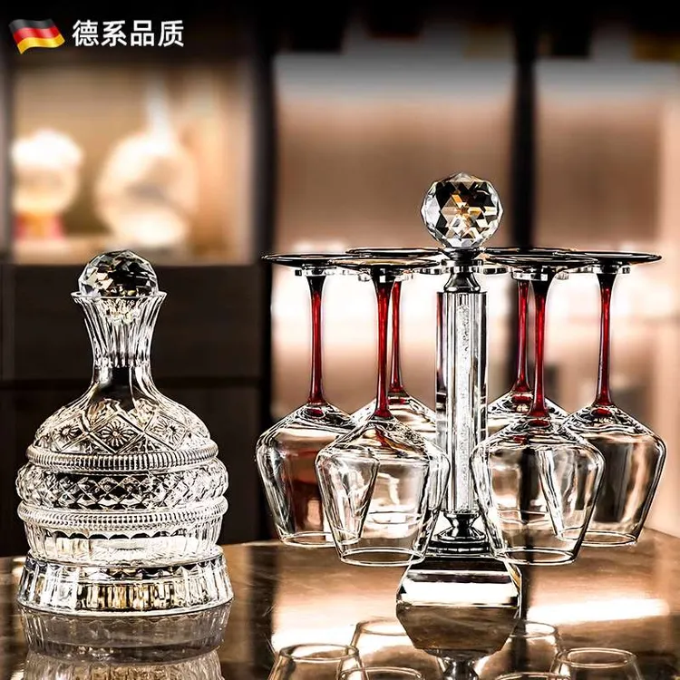 德国法式轻奢红酒杯家用套装高档水晶玻璃高脚杯葡萄酒醒酒器酒具