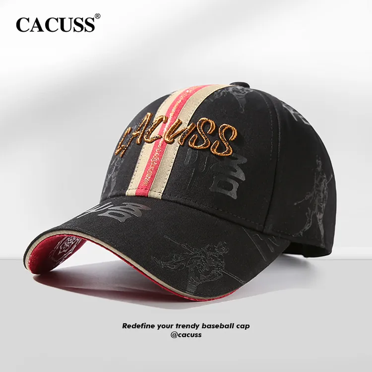 Cacuss帽子男高级感轻奢立体刺绣棒球帽大头围时尚潮流百搭鸭舌帽