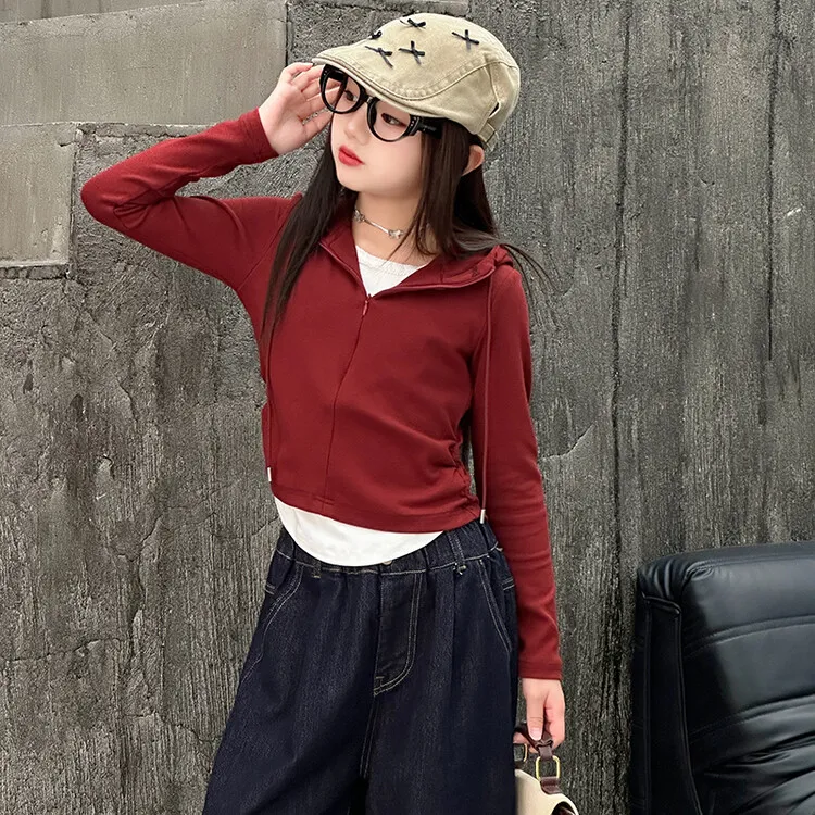 2025新款衣服儿童秋款帽衫假时尚韩版休夏天韩韩甜美风