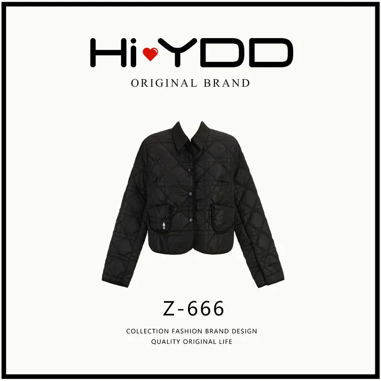 YDD•「Z-666」印花衬字母小昆虫刺绣秋冬小香风菱格棉服外套MC-108