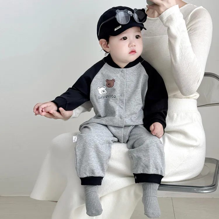 【旗舰店正品】婴儿秋装长袖宝宝连体衣春秋款韩版休闲爬爬服