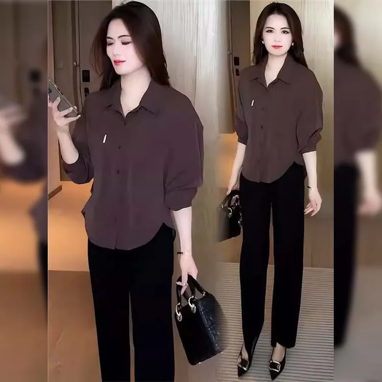 时尚气质衬衫女2025春季新款洋气百搭休闲宽松外套遮肚子显瘦上衣