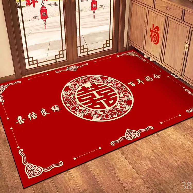 喜庆婚用硅藻泥可裁剪吸水防滑家用入户门地垫进门口防滑地毯